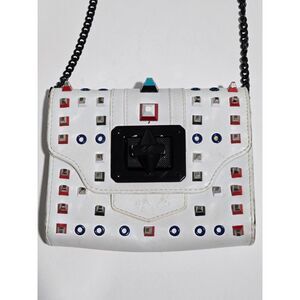 Emm Kuo Studded Crossbody Bag | Luxury White Multi Flap Convertible Purse